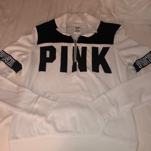 PINK Victoria's Secret Tops - PINK Quarter Zip NWOT Black and White size medium!